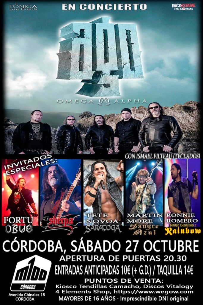 AGO en concierto en Córdoba 27 Octubre con invitados de lujo!!!